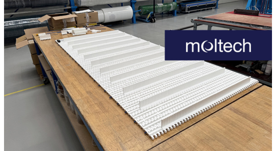 10-Meter Modular Belt Assembled for the Food Industry